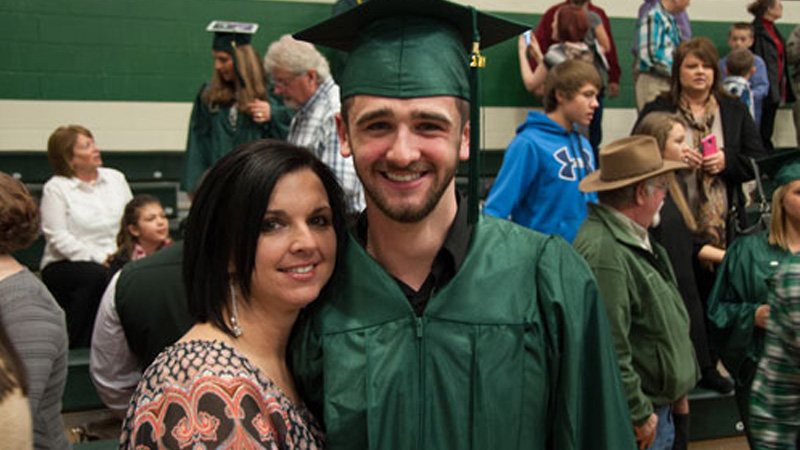 Derek Feldt with mother