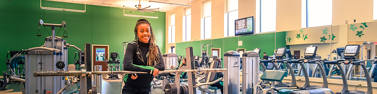 student in Wellness Center