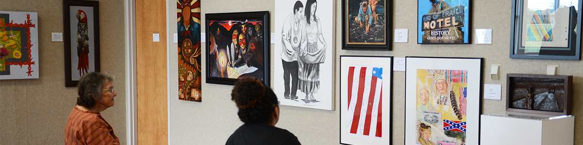 people viewing Pryor Gallery exhibit