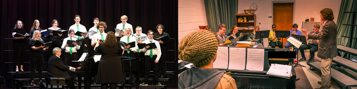 choir singing in Pryor Gallery