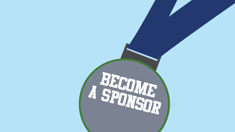 Become a sponsor medal logo