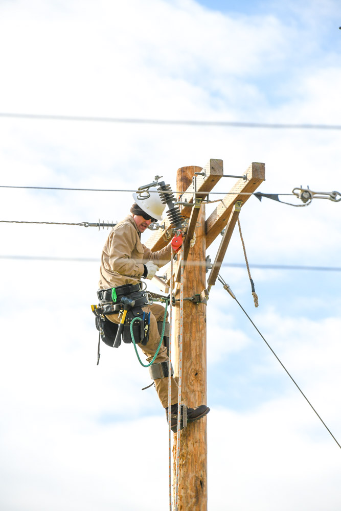 Centerville resident Peyton King participates in the Pre-Apprentice Lineworker Academy Mini-Rodeo.