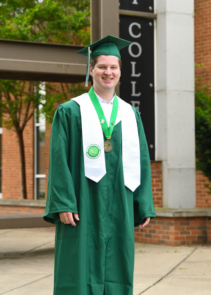 Smyrna resident Rodney Bakken graduated with an Associate of Science degree in business administration. He is a member of Revive Club and the President’s Leadership Society. During his time at Columbia State, he served in the Student Government Association House of Representatives for the Williamson Campus and participated in the Tennessee Intercollegiate State Legislature. In addition, he is the recipient of the 2023 SGA Outstanding House of Representatives Award. His sister, Elise Bakken, is also a Columbia State alumna. Next, he plans to transfer to Middle Tennessee State University and eventually start his own business. His favorite part of his experience were his professors, stating, “They were exceptional. They made the classes and experience really good overall.”