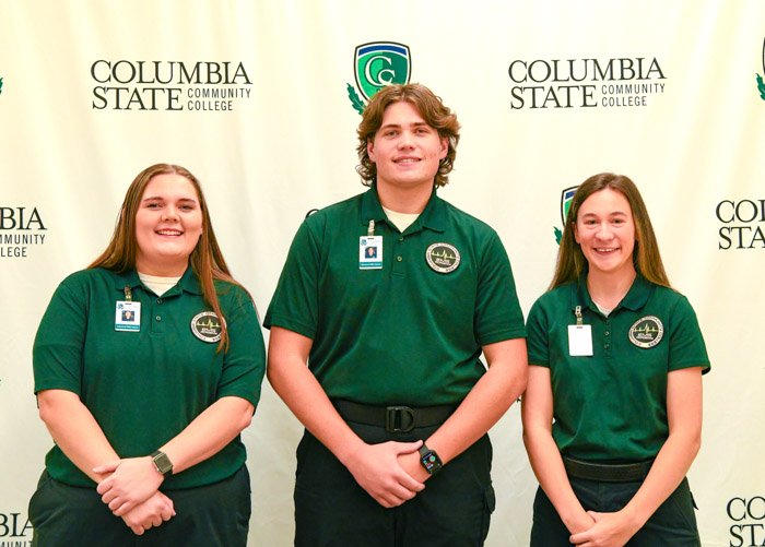 Pictured (left to right): Lawrence County advanced emergency medical technician graduates Dylan Newton, Carson Walters and Abigail Clayton.