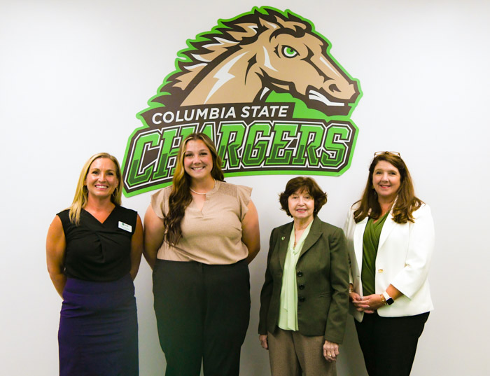 Pictured (left to right): Katie Willingham, Columbia State director of athletics; Samantha King, Columbia State head softball coach; Dr. Janet F. Smith, Columbia State president; and Cissy Holt, Columbia State vice president of student affairs.