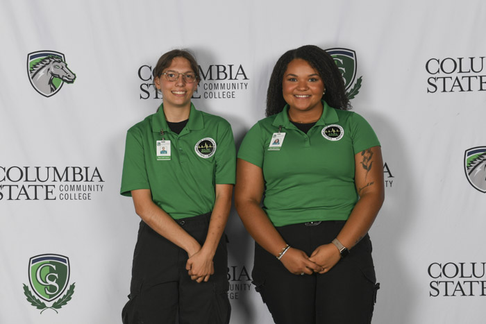Pictured (left to right): Maury County emergency medical technician graduates Taylor Lucas and Lulani Murphy.