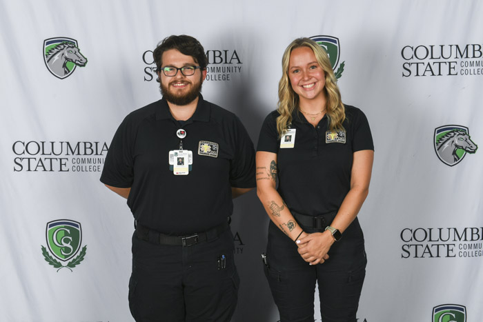 Pictured (left to right): Lawrence County paramedic graduates Braden Guthrie and Alexandra Harrell.
