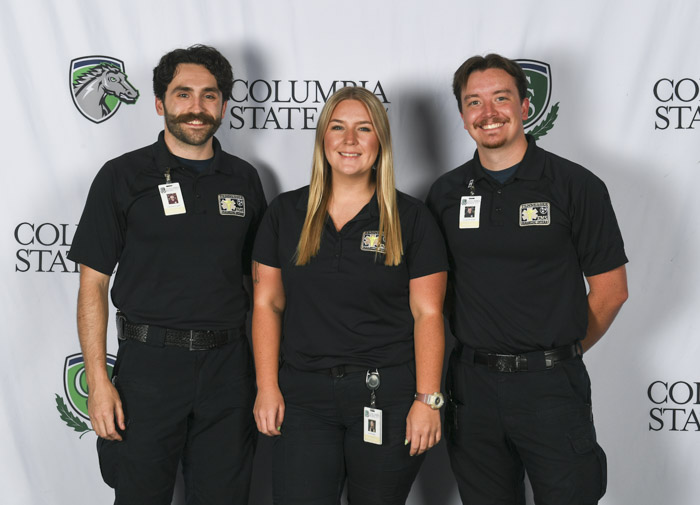 Pictured (left to right): Marshall County paramedic graduates Christian Tomlin, Lesli Whitley and Joseph Boatright.