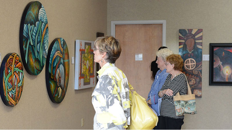 patrons in Pryor Art Gallery