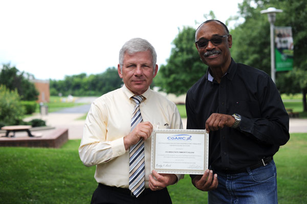 David Johnson and Roger Major with the 2016 COARC Award