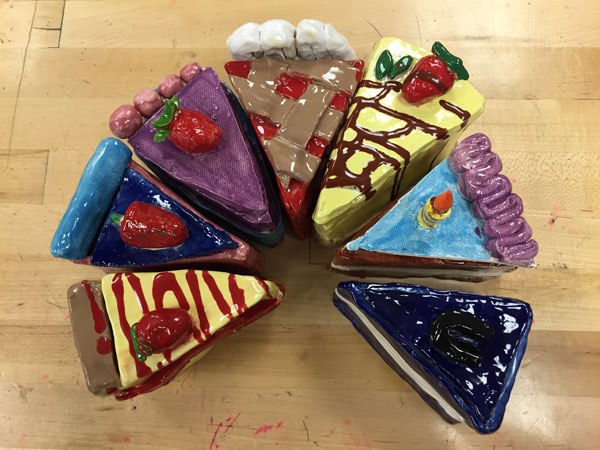 Ceramic slices of cake