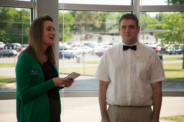 guy in white shirt and bow tie