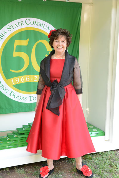 Dr. Janet F. Smith in Red Dress