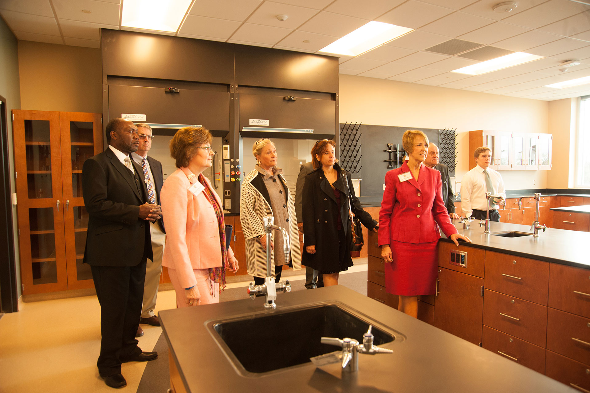 Group of people in chemistry lab