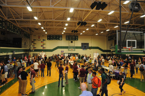 students in a gymnasium