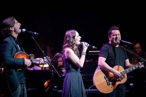 Musical artists performing on stage