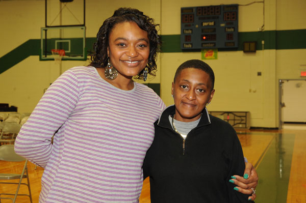 Two females at graduation rehearsal