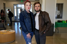 Two students in costume